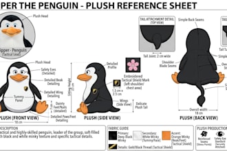 create plush reference sheet plushie ref sheet plush toy design character mascot