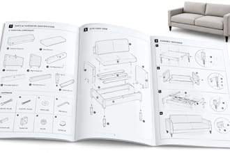 write furniture assembly manuals and illustrated step by step instructions