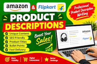 write product descriptions for amazon and e commerce