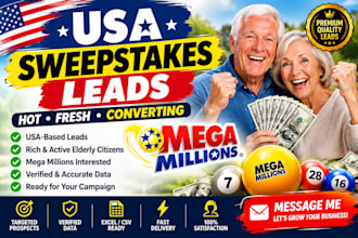 give you premium sweeps leads, usa leads, first hit leads, mega million leads