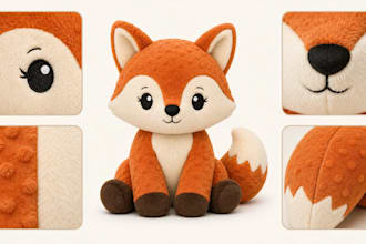 design custom plush reference sheet plush toy design stuffed animal tech pack