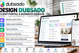 design dubsado client portal business website forms and CRM automation