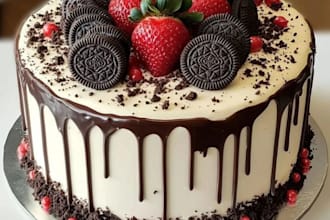 create stunning cake dessert logo design