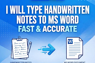 type handwritten notes to word document