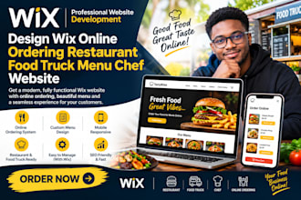 design wix online ordering restaurant food truck menu chef website development