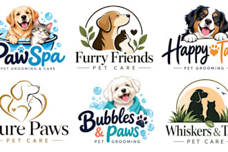 design a professional dog, cat, pet care, or animal  pet grooming logo