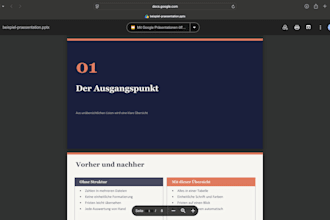 create a clean business powerpoint presentation in german or english