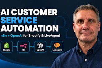 build n8n ai customer service automation for shopify and liveagent