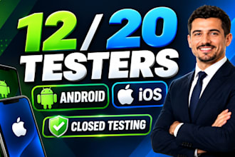 12 testers, 20 tester ios tester google play closed testing