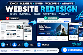 redesign ionos website durable ai 10web wordpress webwave builder UI SEO UX