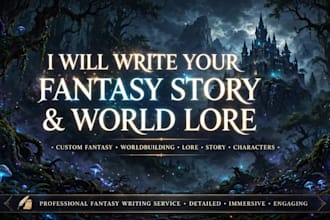 write original fantasy stories, character lore and world building