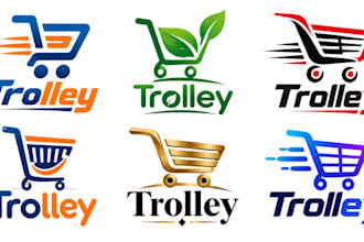 design a professional, shopping cart, retail, supermarket, trolley logo