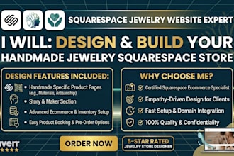 design a squarespace jewelry website for handmade ecommerce stores