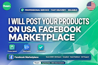 post 10 ads on facebook marketplace USA in your account