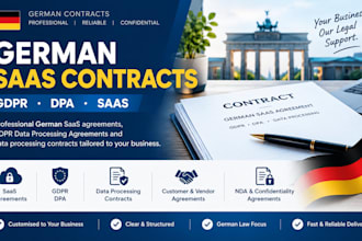 prepare german saas agreements, gdpr dpa and data processing contracts