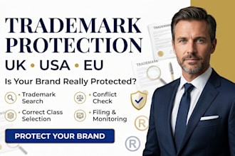 search and register your trademark in UK USA eu and provide brand protection
