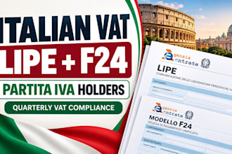 file italian lipe quarterly vat return and f24 payment for partita iva holders