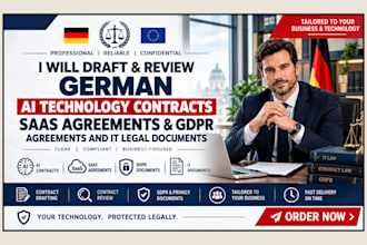 draft german ai technology contracts saas gdpr agreements and IT legal documents