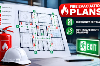 create fire evacuation plans, emergency exit maps and fire escape route drawings