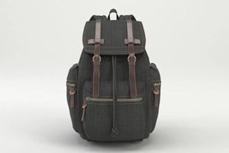 create 3d backpack design, modeling and realistic rendering