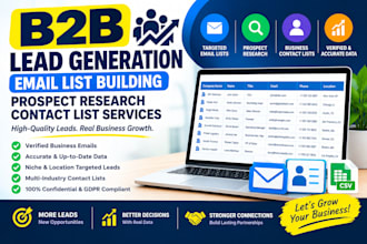 b2b lead generation email list building prospect research contact list services