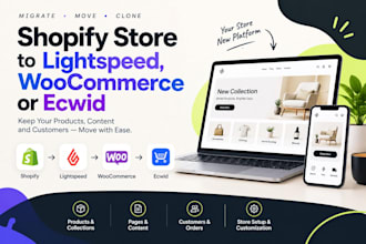migrate move clone shopify website to lightspeed  woocommerce ecwid website