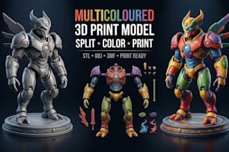 design multicolor 3d print model add color to 3d model stl to 3mf printing