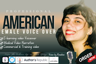 record american female elearning voice over,  medical narration voice over