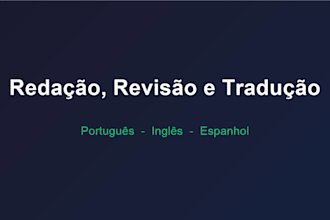 escrever revisar ou traduzir textos em portugues ingles e espanhol