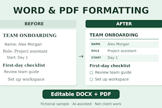 format and redesign your word documents and PDF files