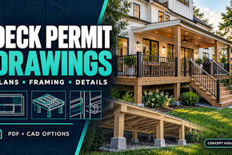 draw deck permit drawings with framing plans and details