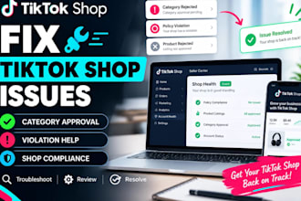 fix tiktok shop issues, category approval and remove tiktok shop violations