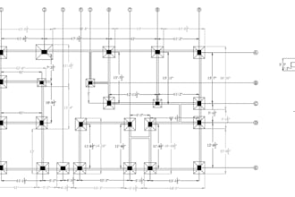create building foundation plans, slab footing details, rcc roof drawing design