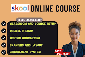 do skool community course setup, skool course setup and optimization