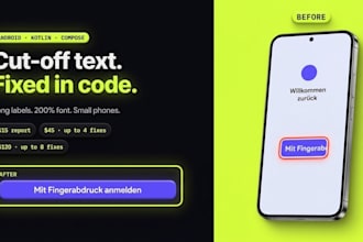 fix android app UI bugs cut off text and broken layouts