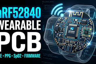design nrf52840 wearable pcb, ble firmware and medical sensor electronics