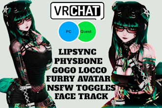create custom vrchat avatar , furry vrchat avatar, vr character, 3d furry model