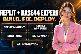 build replit app, base44 app, replit ai agent, fix bugs, deploy