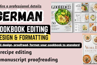 edit proofread and format your german healthy vegan vegetarian cookbook for kdp