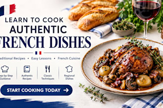 teach you how to cook traditional french dishes with easy step by step lessons