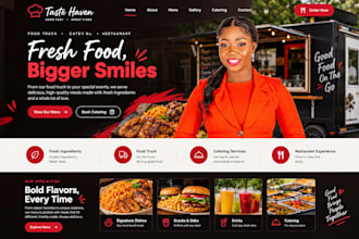 design a restaurant or catering website with online ordering