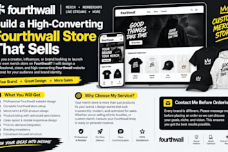 do fourthwall website design fourth wall store setup merch tshirt pod design