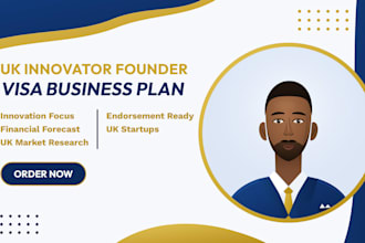 write a UK innovator founder visa business plan with financial forecast