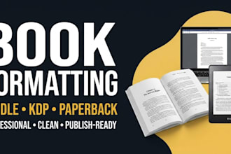 professionally format your book for kindle, paper back and amazon kdp