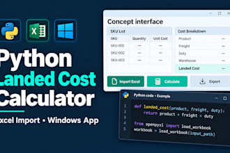 build a python landed cost calculator with excel import sku quoting application