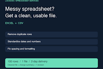 clean and format your excel or CSV data and remove duplicates