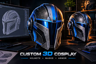 design a custom 3d cosplay helmet, mask or armor stl