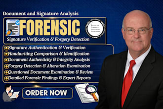 do forensic document analysis, handwriting analysis and signature verification