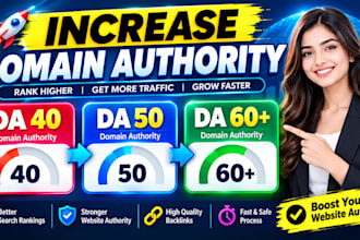 increase domain authority da pa 50 plus with SEO backlinks