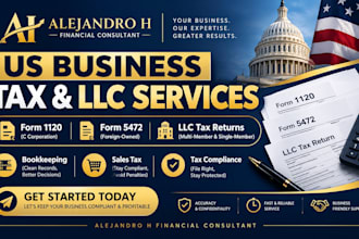 file US llc tax return 1120 5472 sales tax and bookkeeping as CPA